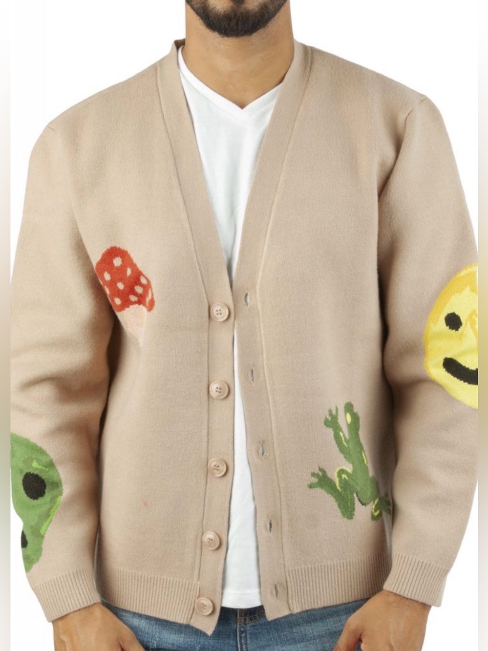 UO x Coney Island Picnic Doodle Friends Cardigan